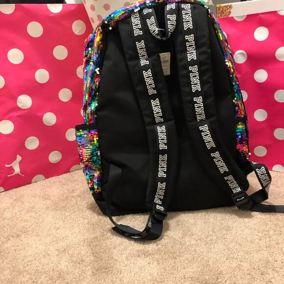 NWT Victoria Secret PINK sequins backpack - Picture 3 of 6